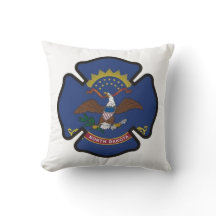 North Dakota State Flag Firefighter