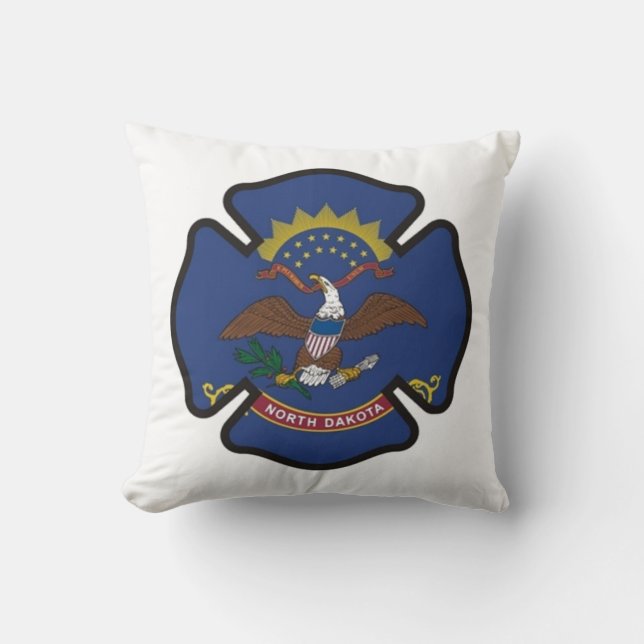 North Dakota State Flag Firefighter Cushion (Front)
