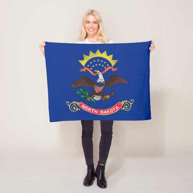 North Dakota State Flag Fleece Blanket (In Situ)
