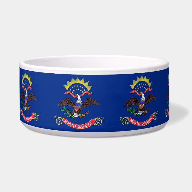 North Dakota State Flag Pet Bowl (Left)