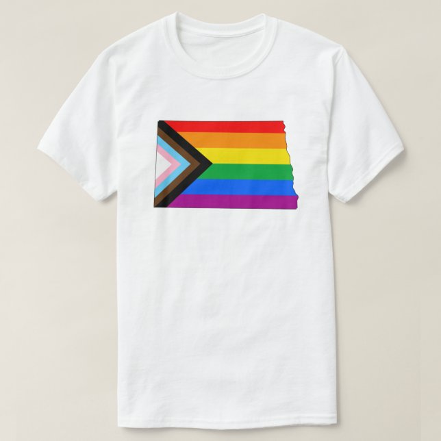 North Dakota State Pride LGBTQ Progress Pride T-Shirt (Design Front)
