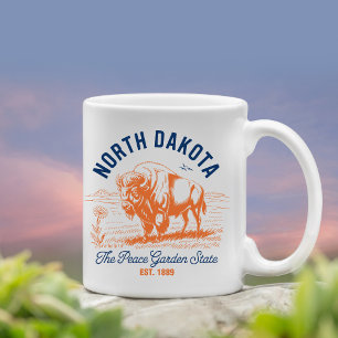 North Dakota The Peace Garden State Bison Coffee Mug