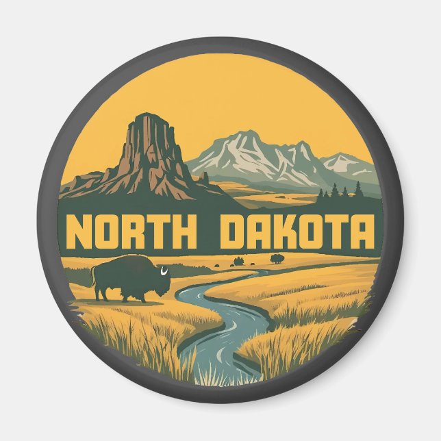 North Dakota United States of America Magnet (Front)