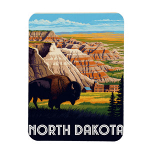 North Dakota USA Badlands And Prairie Travel 🌾 Magnet