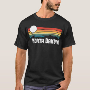 North Dakota Vintage Sunset 80s Retro Summer State T-Shirt
