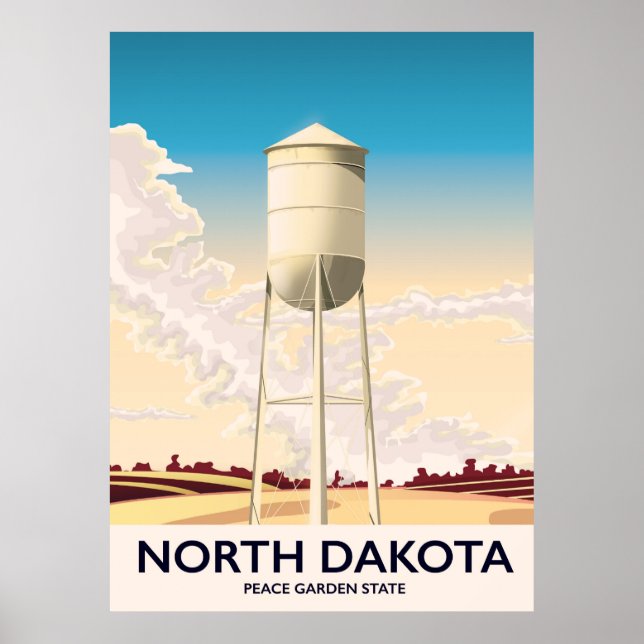 North Dakota Water Tower travel poster (Front)