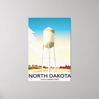 North Dakota Water Tower travel poster Canvas Print