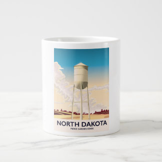 North Dakota Water Tower travel poster Large Coffee Mug