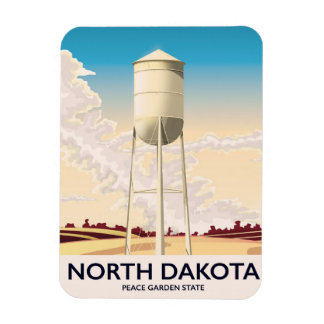 North Dakota Water Tower travel poster Magnet