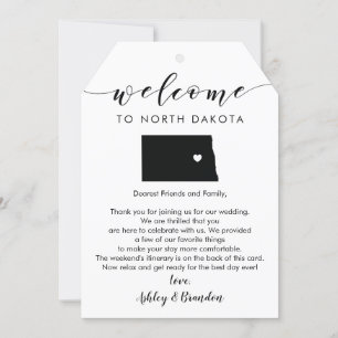 North Dakota Wedding Welcome Tag, Letter Itinerary