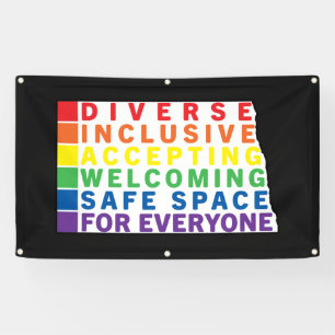 North Dakota (White) LGBTQ Safe Space Banner