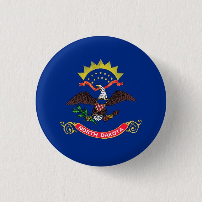 North Dakotan Flag, Flag of North Dakota 3 Cm Round Badge (Front)