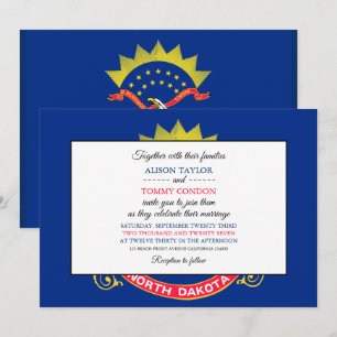 North Dakotan Flag, Flag of North Dakota Wedding Invitation