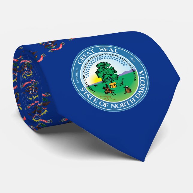 North Dakotan Flag & Seal, North Dakota Tie (Rolled)