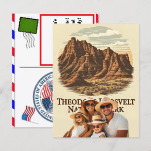 North dakotas theodore roosevelt national park  holiday postcard