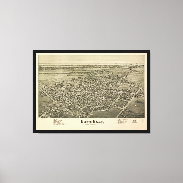 North East Erie County Pennsylvania (1896) Canvas Print (Front)