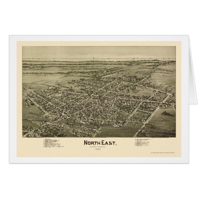 North East, PA Panoramic Map - 1896 (Front Horizontal)