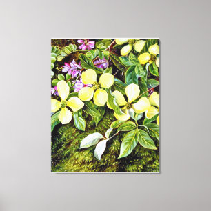 North - Flowers of a Dogwood and an Indigo Canvas Print