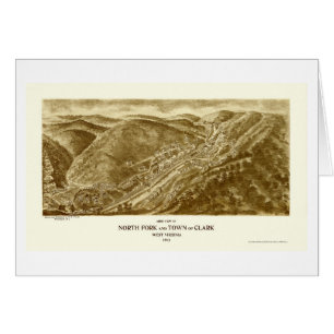 North Fork and Clark, WV Panoramic Map - 1911