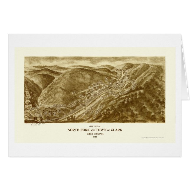 North Fork and Clark, WV Panoramic Map - 1911 (Front Horizontal)