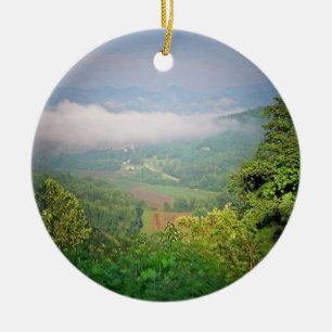 North Georgia Mountains, USA Ceramic Tree Decoration