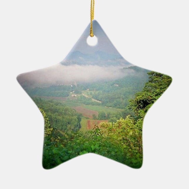 North Georgia Mountains, USA Ceramic Tree Decoration (Front)