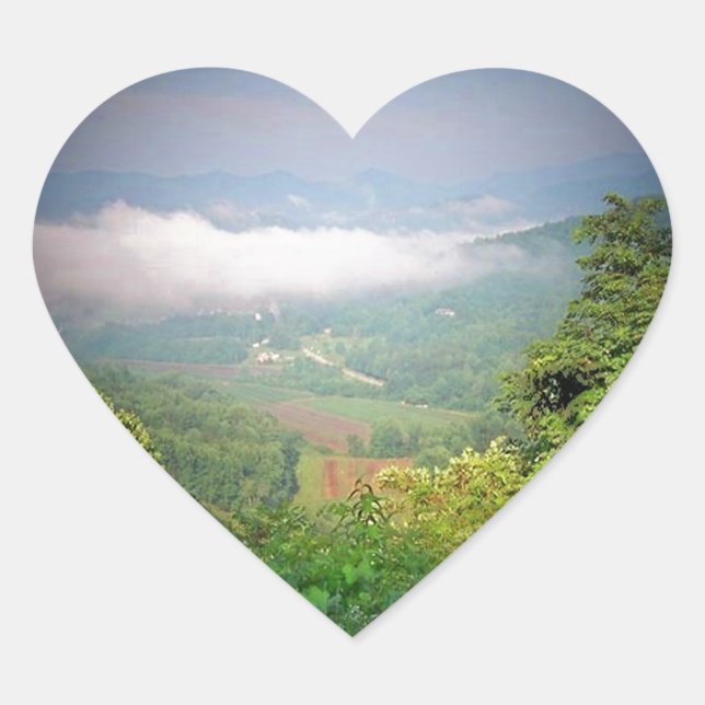 North Georgia Mountains, USA Heart Sticker (Front)