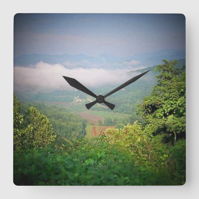 North Georgia Mountains, USA Square Wall Clock (Front)