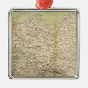 North Germany Atlas Map Metal Tree Decoration