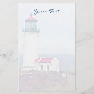 North Head Lighthouse Ilwaco, WA Watercolor Print Stationery