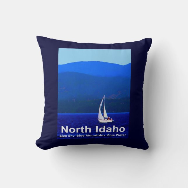 North Idaho Blue Cushion (Front)