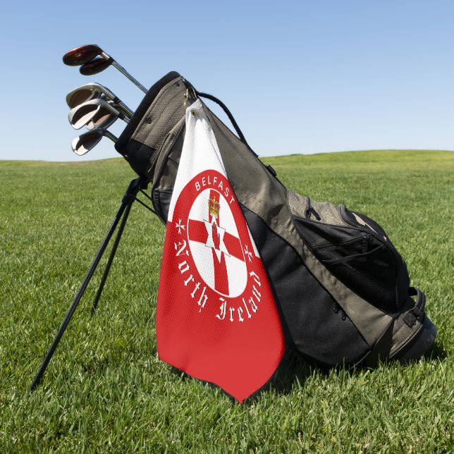 North Ireland Golf Towel, Irish Ulster Flag Golf Towel (Green)