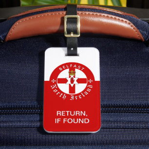 North Ireland Luggage Tag, Irish Ulster Flag Tag