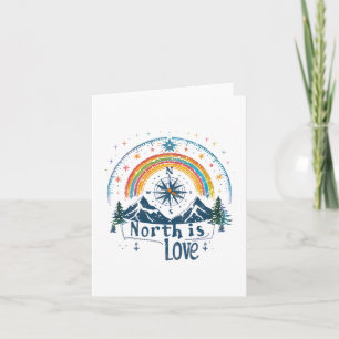 North Is Love – LGBTQ Pride Camping Compass Note Card