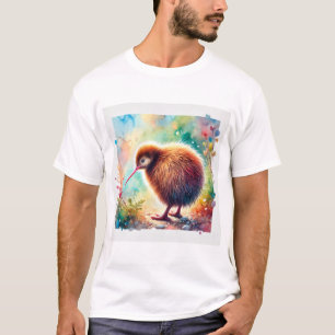 North Island Brown Kiwi 210724AREF124 - Watercolor T-Shirt