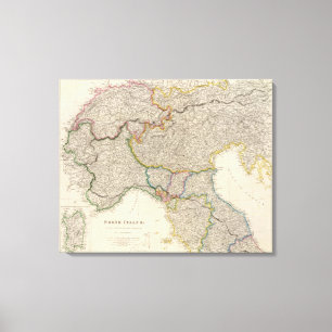 North Italy with Sardinia Canvas Print