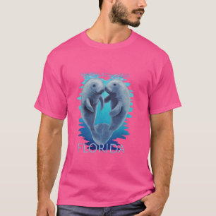 North Key Largo Florida Vacation Cute Manatees Sea T-Shirt