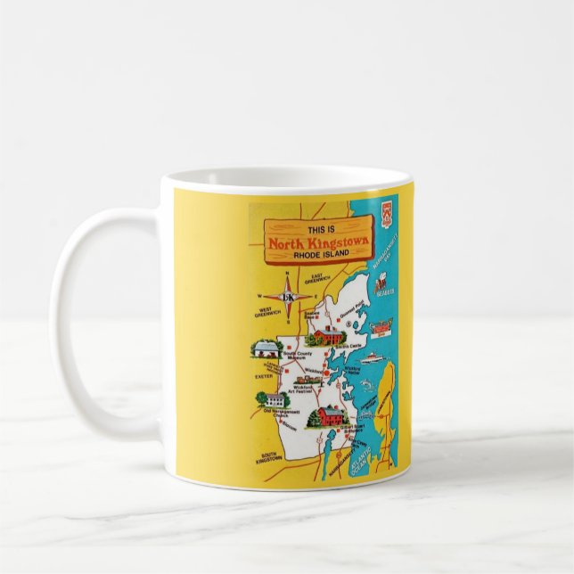 North Kingston Rhode Island Map Mug (Left)