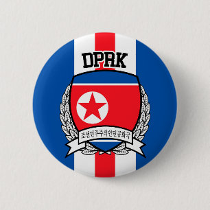 North Korea 6 Cm Round Badge