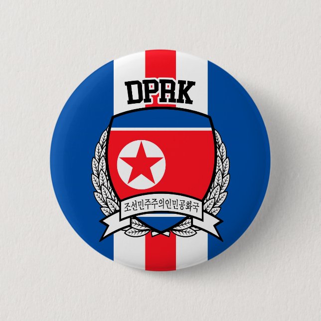 North Korea 6 Cm Round Badge (Front)