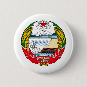 North Korea coat of arms 6 Cm Round Badge