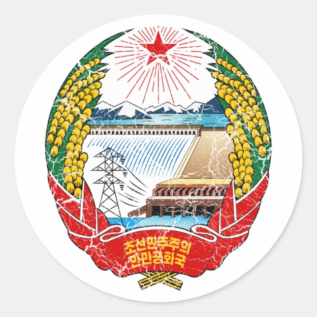 North Korea Coat Of Arms Classic Round Sticker (Front)