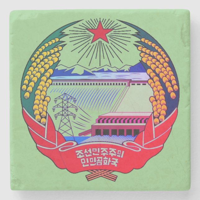 North Korea (DPRK) Hermit Kingdom Stone Coaster (Front)