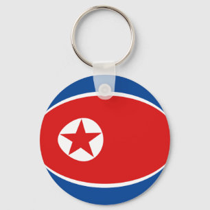 North Korea Fisheye Flag Keychain