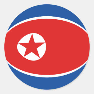 North Korea Fisheye Flag Sticker