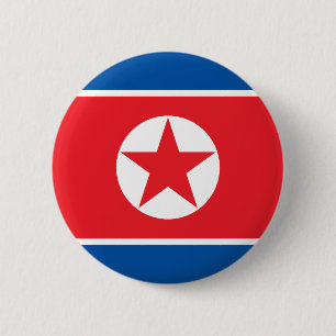 North Korea Flag 6 Cm Round Badge