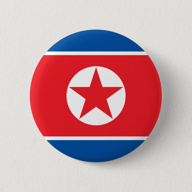 North Korea Flag 6 Cm Round Badge (Front)