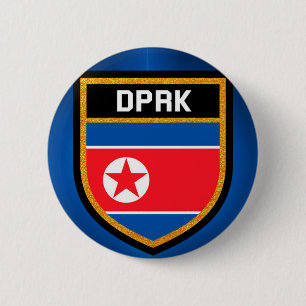 North Korea Flag 6 Cm Round Badge