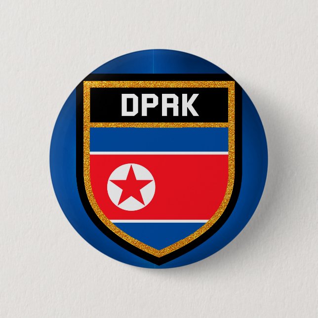 North Korea Flag 6 Cm Round Badge (Front)
