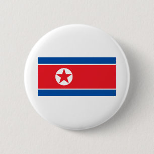 North Korea Flag 6 Cm Round Badge